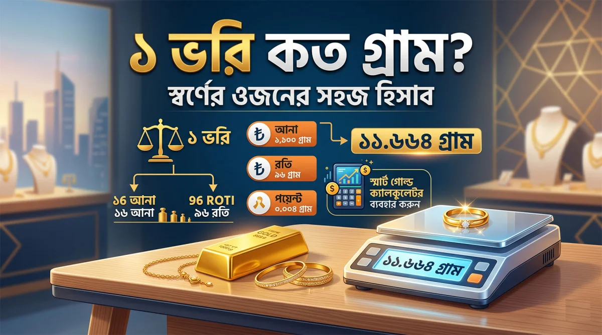 ১ ভরি কত গ্রাম? স্বর্ণের ওজনের আনা, রতি ও ভরির সহজ হিসাব