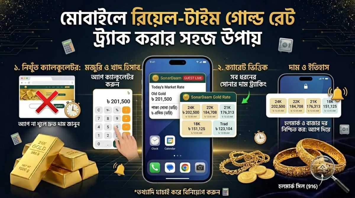 মোবাইলে রিয়েল-টাইম গোল্ড রেট ট্র্যাক করার সহজ উপায়