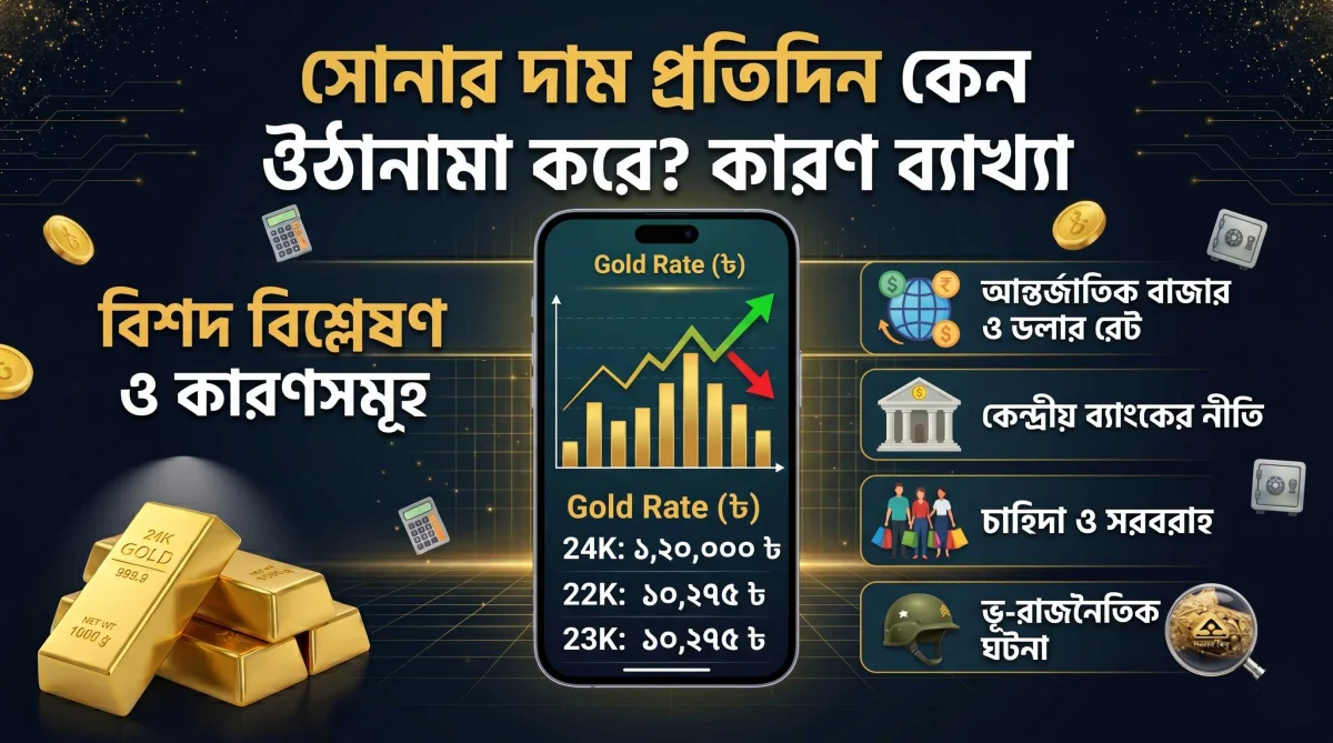 সোনার দাম প্রতিদিন কেন ওঠানামা করে? কারণ ব্যাখ্যা