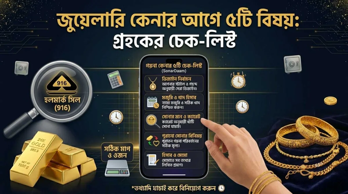 সোনার গয়না কেনার আগে ২৫টি জরুরি চেকলিস্ট — একজন স্মার্ট ক্রেতার সম্পূর্ণ গাইড